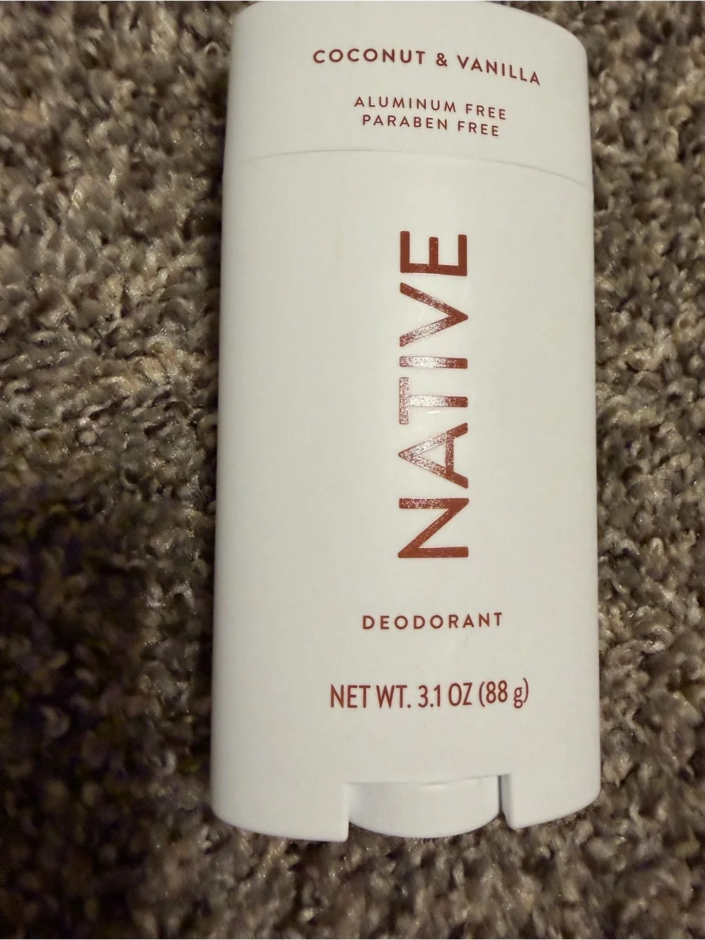 Native Coconut & Vanilla Deodorant Stick — White with Copper Text